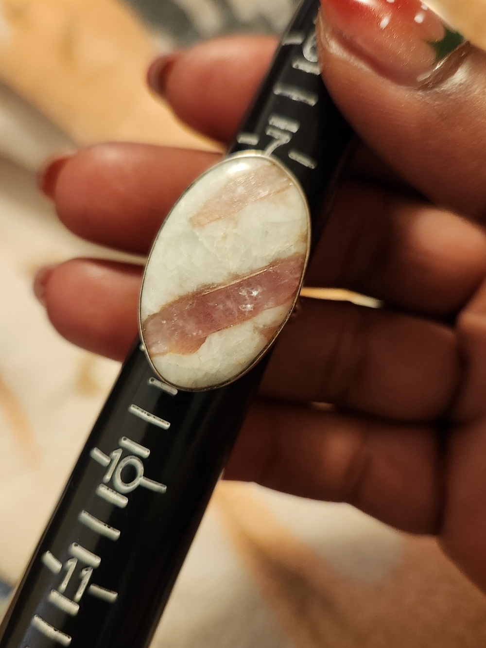 Oval Pink Tourmaline Stone Ring Size 8